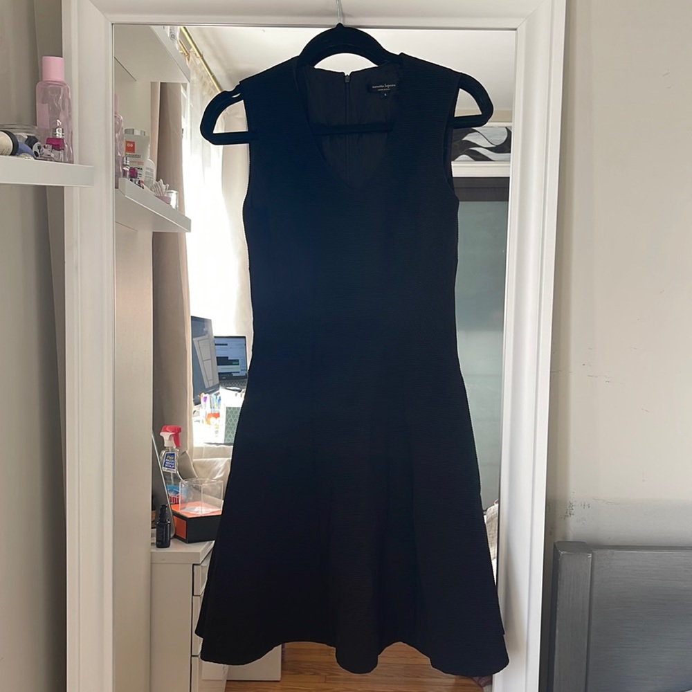 Nanette Lepore Black Ribbed Cocktail Dress